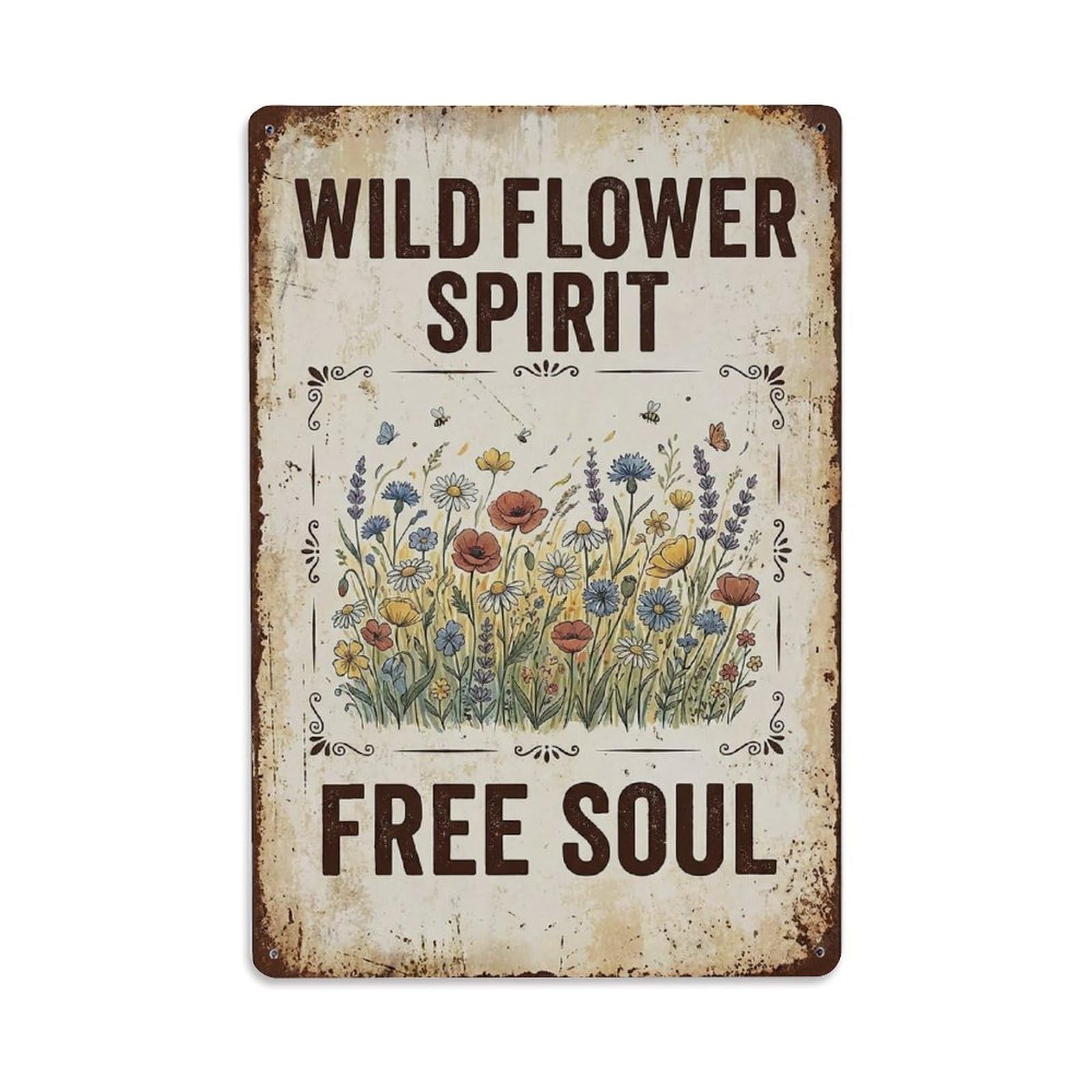 Wildflower Spirit Free Soul Meadow Metal Tin Sign