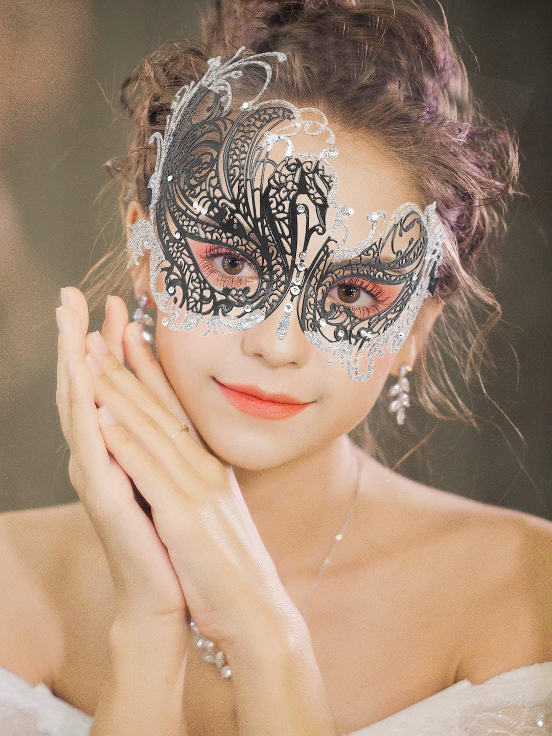 Coddsmz Couple Mask Half Venetian Masquerade Ball Mask Mardi Gras Mask Christmas Cosplay Costume Halloween Party Mask 2 Pack - Image 2