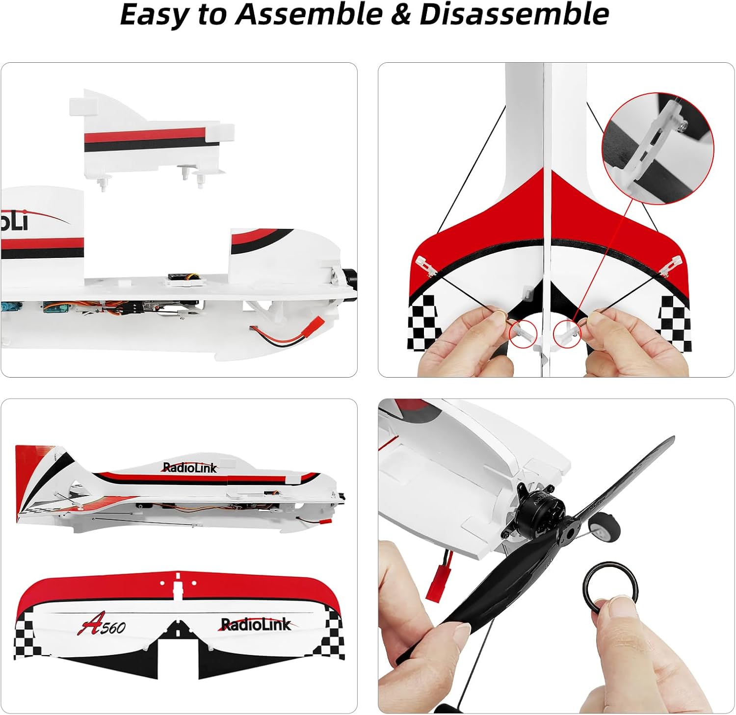 Radiolink A560 Plug & Play (PNP) 3D RC Airplane 580mm Wingspan with 6 Flight Modes, 4 Channels Gyro Byme-A Flight Controller, Brushless Motor&ESC for Beginner & Experienced (No Radio/Receiver/Charger)