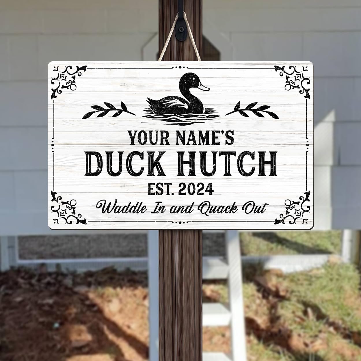 Personalized Duck Quack Shack Wood Sign, Poultry Palace for Duck Coop Home Decor, Hen House Chicken Coop Wall Art Plaque Custom Gifts for Farmers (03)