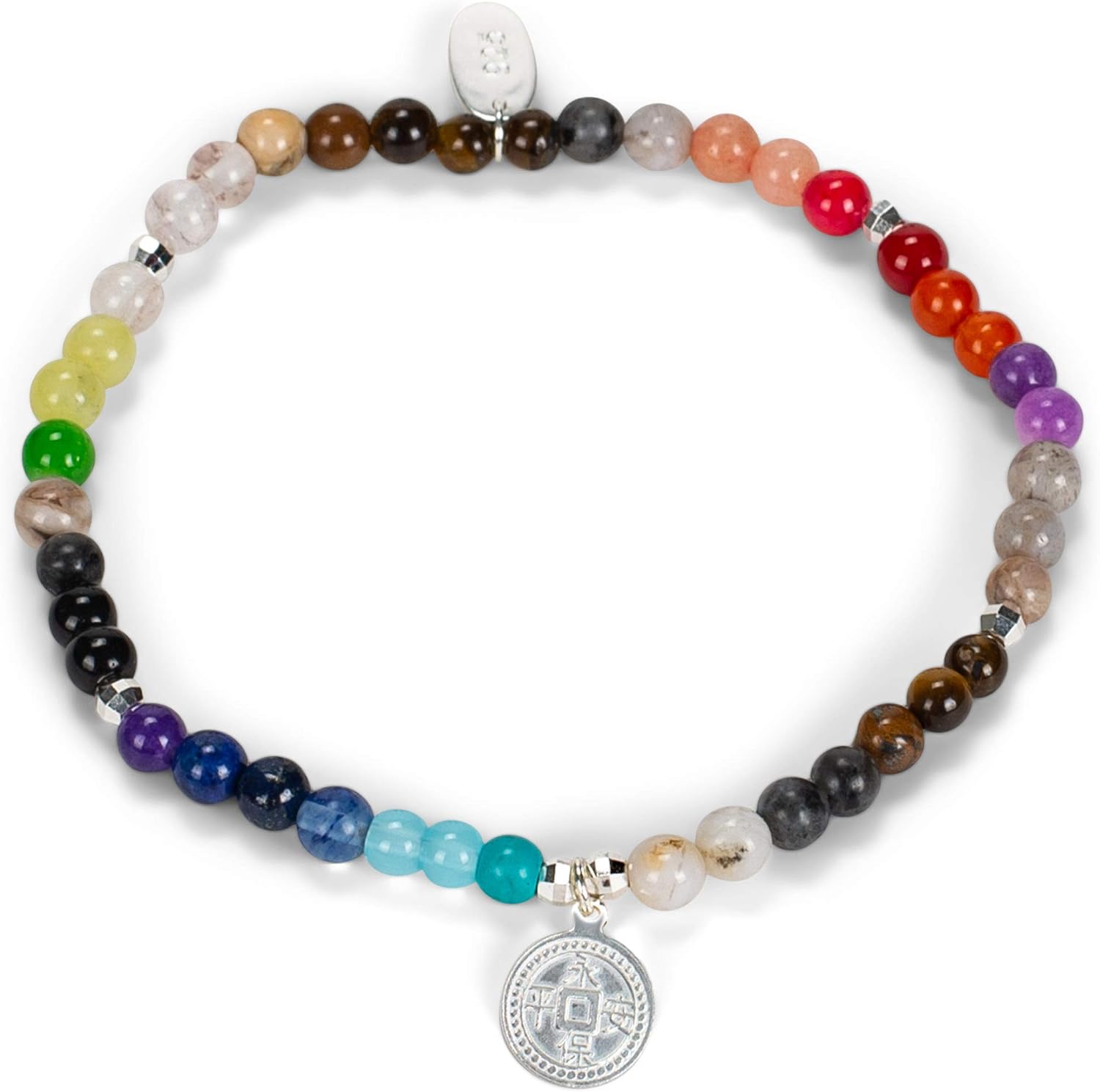 Roman Sterling Silver Happiness Stretch Bracelet 223249 : Clothing, Shoes & Jewelry