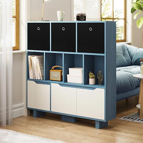 Miniatura 5 de Contenedor de almacenamiento de tela, cubos plegables de 11 pulgadas con asa, organizadores de armario y almacenamiento, para el hogar, dormitorio,