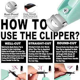 Green Adjustable Artificial Acrylic Fake Nail False Nail Tip Clipper Cutter Trimmer Manicure Pedicure Sharp Blade Clip Tool For Salon Home Nail Art Beauty Design DIY