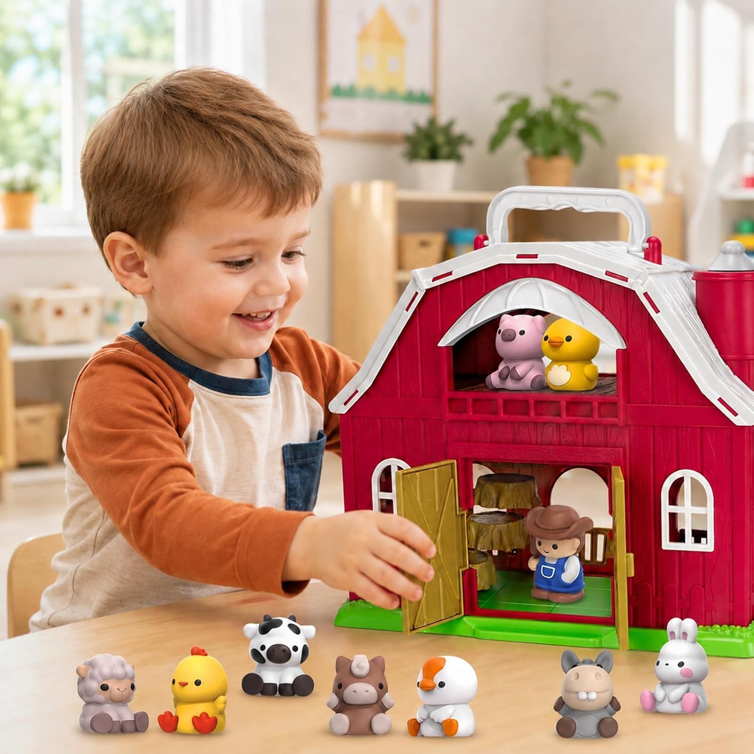 YEGEER Farm Animal Toys for Toddlers 1-3, 1 Year Old Boy Girl Gift
