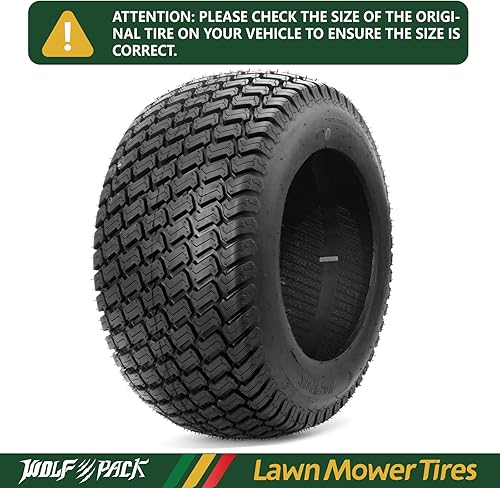 Miniatura 6 de WOLF PACK Neumático para cortacésped de 18 x 8.5-8, neumático de césped y jardín para cortacésped Craftsman John Deere Dixon Walker, 4 capas sin