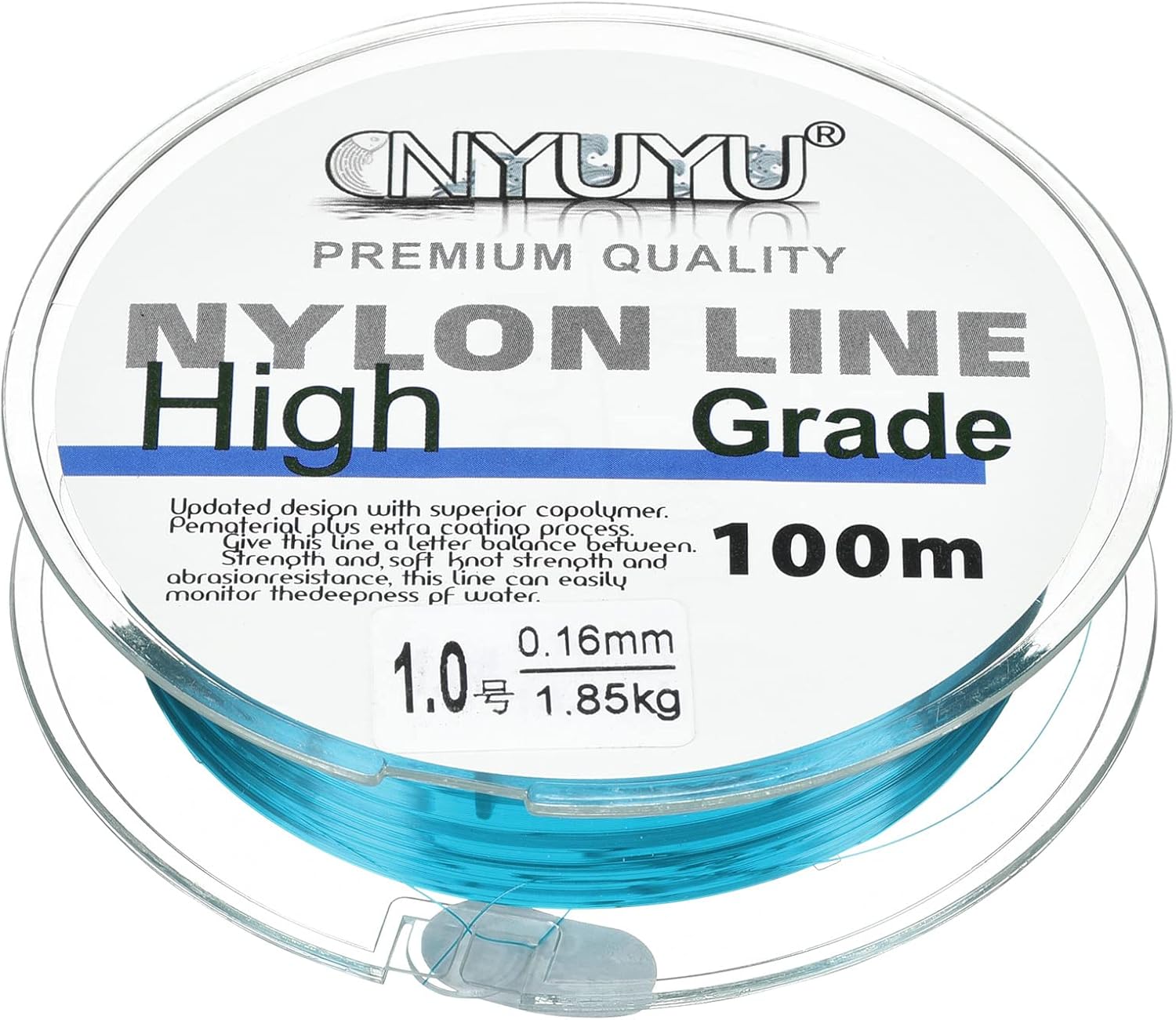 PATIKIL 109Yard/328FT Nylon Fishing Line, 4Lb Monofilament String Wire Fluorocarbon Coated for DIY Craft Hanging Decoration Sea Blue
