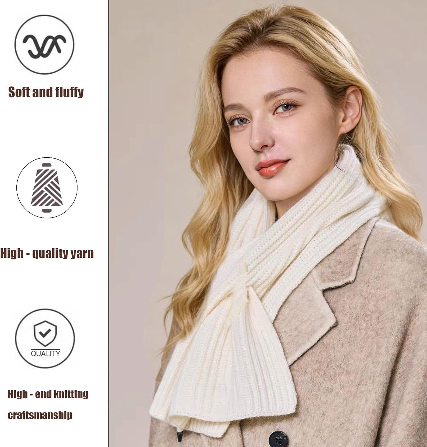ORUIVO Effortless Knitted Wool Scarf with Thread - through Opening for Easy On and Off - Image 2