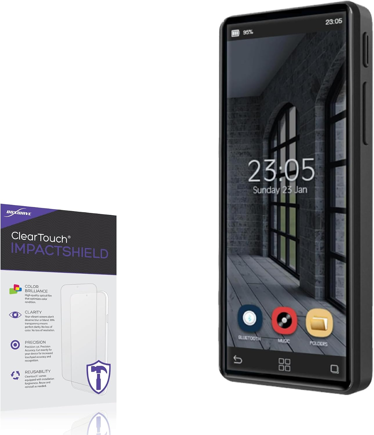 BoxWave Screen Protector Compatible with Samvix iPlatinum Music Q4 - ClearTouch ImpactShield (2-Pack), Impenetrable Screen Protector Flexible Film