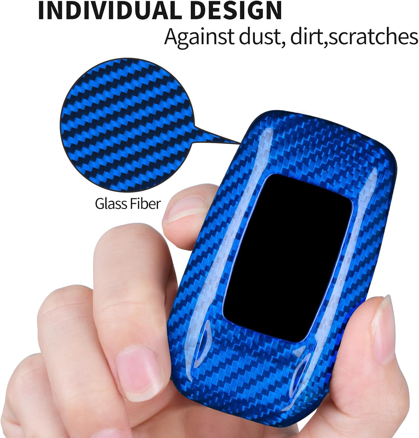 T-carbon Key Fob Cover Compatible with Toyota Camry 2025-2026, Real Glass Fiber Key Fob Case Compatible with Toyota Venza 2021-2025, RAV4 Prime Land Cruiser Fortuner Hilux, Blue