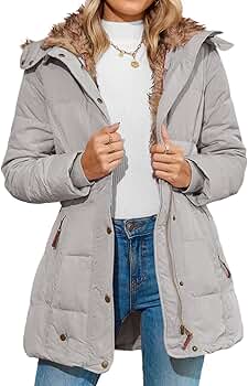 Amazon.com: Remikstyt Womens Coats Winter Zipper Hooded Faux Fur