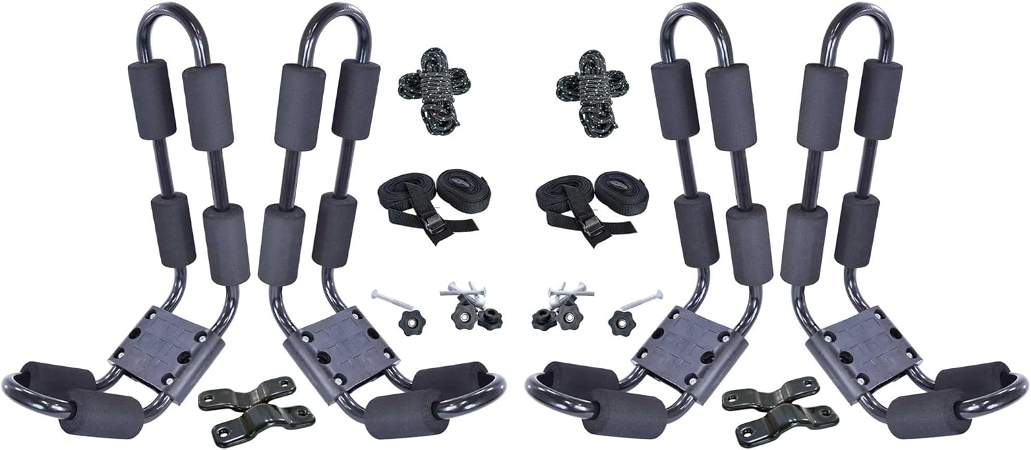 Malone EcoRack J-Style Kayak Rack Carriers, Economy 2 Pack, Universal Fit, Adjustable Pads, Corrosion Resistant, Limited Five Year Warranty, USA (ER127)
