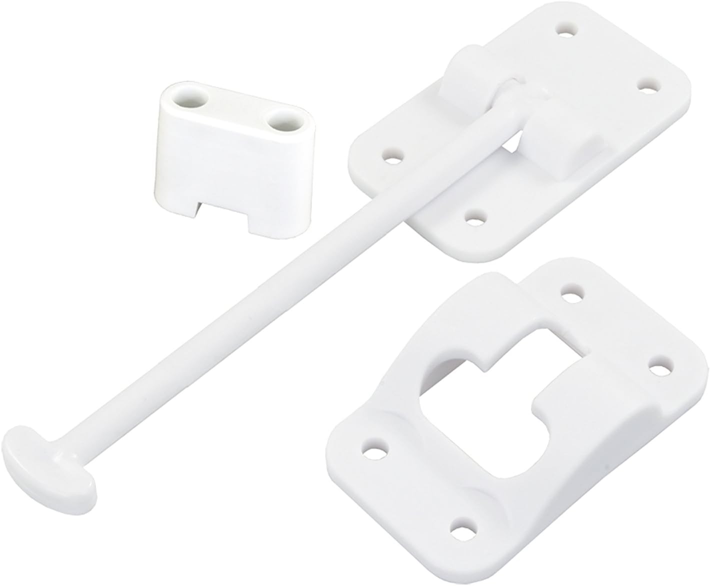 JR Products 10414B Polar White 3-1/2" T-Style Door Holder with Bumper