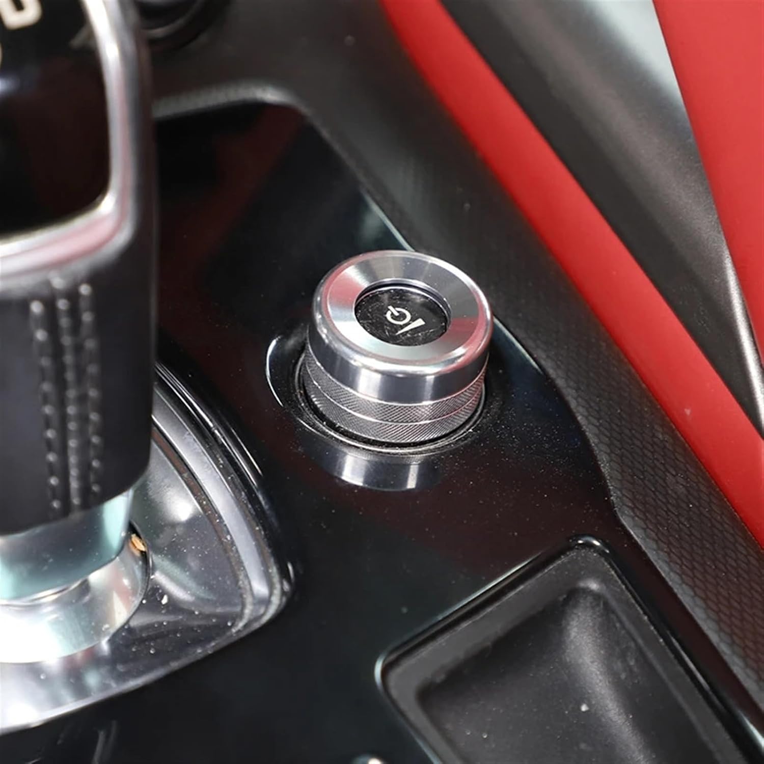 for Jaguars F-Type 2013-2022 Aluminum Alloy Car Air Condition Knob Audio Volume Control Button Circle Trim Ring Cover Accessories(Silver)