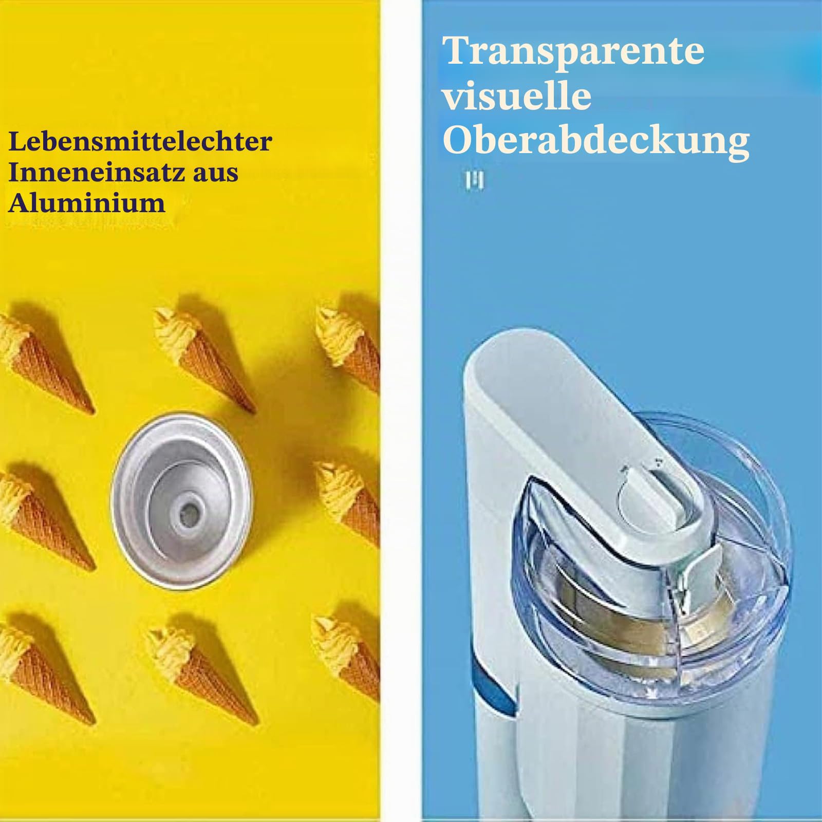 Eismaschine, Whippy-Eismaschine FüR Zu Hause, 15 Minuten Schnelle Herstellung Von Hausgemachtem EIS – Leicht Zu Reinigen, Perfekt FüR DankeschöN-Geschenke Von Kinderlehrern, 1800961