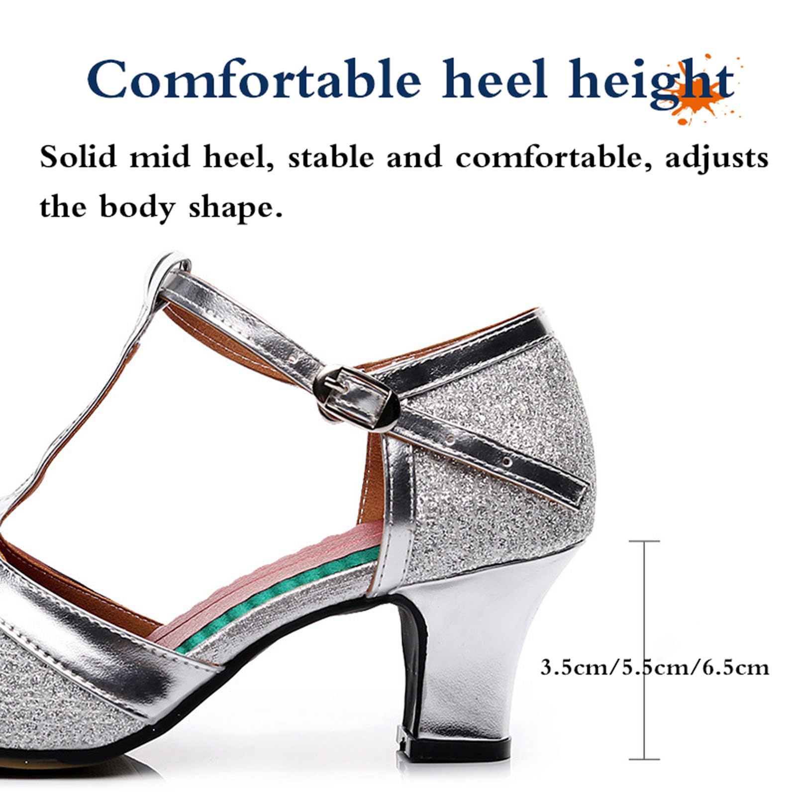 Chaussures Danse Latine Viaoragiosa - Talon 3.5cm - Confortables Et Respirantes - Multi-Tailles