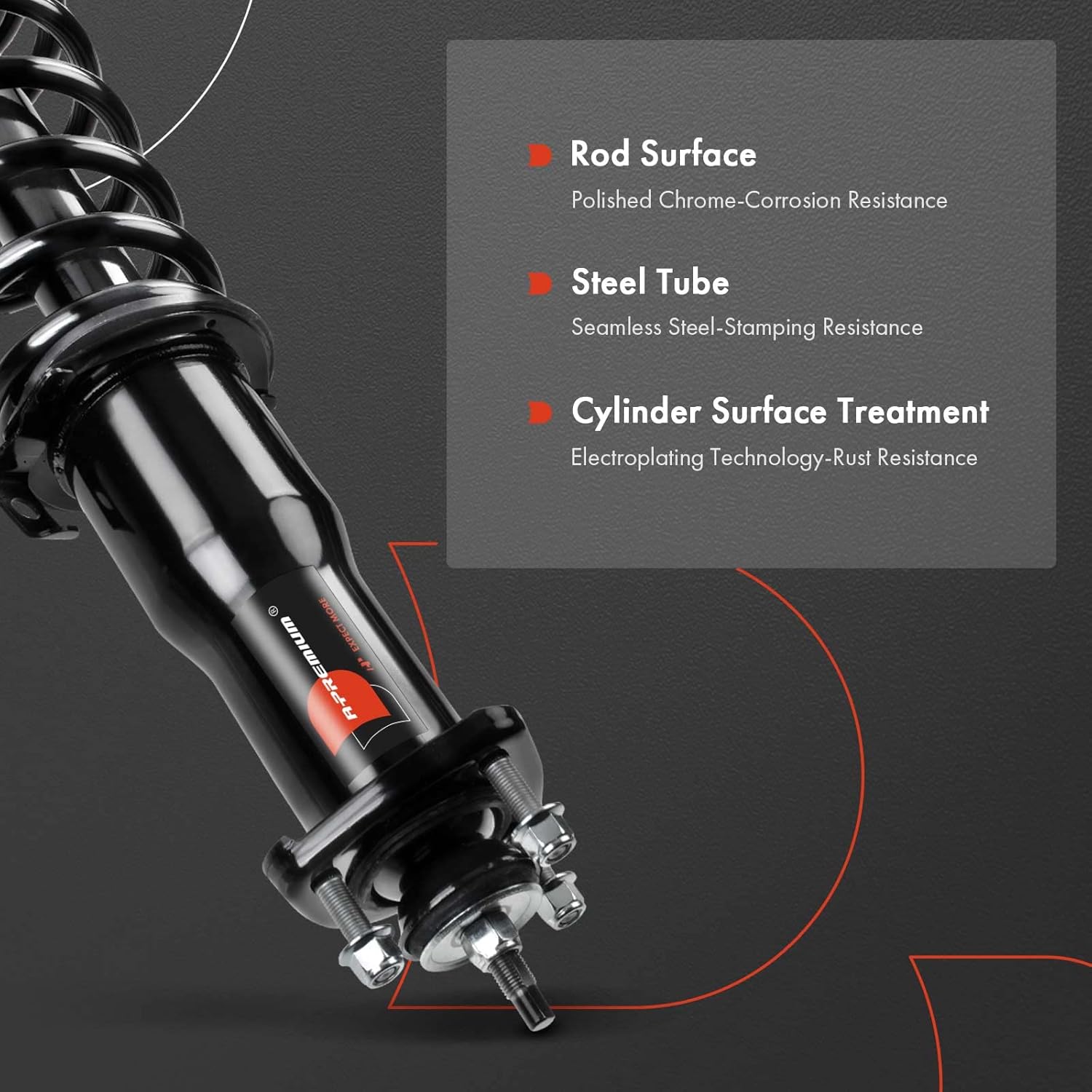 A-Premium Rear Complete Struts Compatible with Lexus GS300 1998-2005, GS400 1998-2000, GS430 2001-2005 - 2x Replacement Suspension Shock Absorber with Coil Spring Assembly