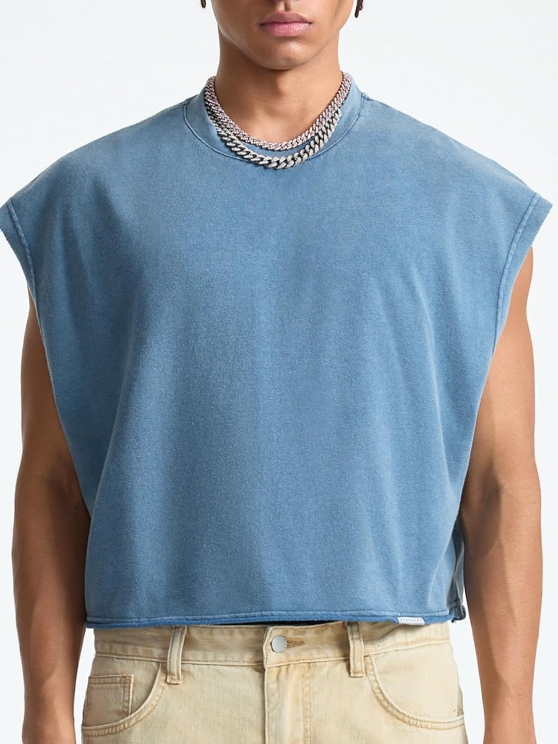 Verdusa Men's Dolman Sleeve Crop Top Oversized Graphic Tees Streetwear Hip Hop Pullover Tank Tops