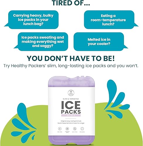 Miniatura 13 de Healthy Packers Cool Pack, Slim Long-Lasting Ice Packs - Great for Coolers or Lunch Box