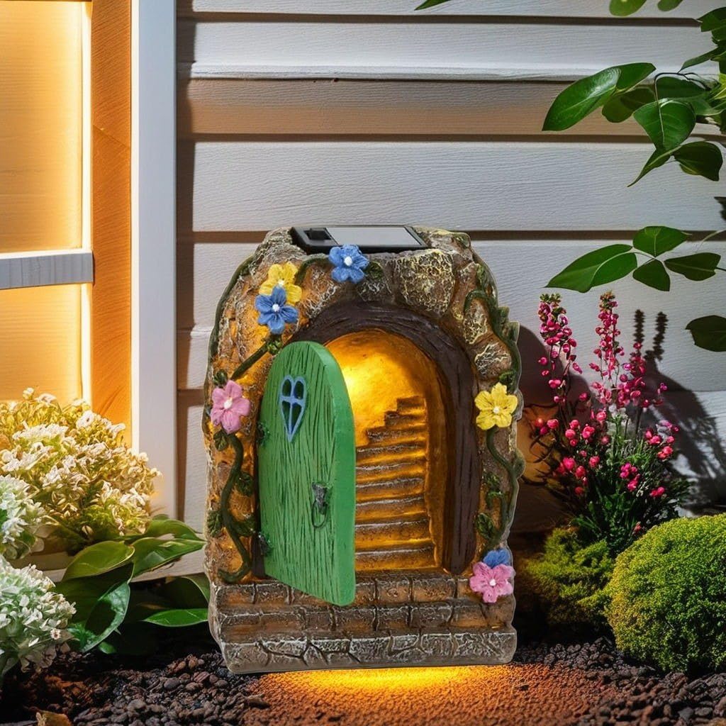 Aurochs and Angels -Solar Fairy Garden Door for Garden & Balcony – Waterproof Outdoor LED Decorative Fairy Door Light for Patio, Pathway & Aesthetic Home Decor-image-7