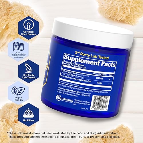 Miniatura 4 de NATURAL STACKS Lions Mane Mushroom + NeuroFuel - Paquete de suplemento nootrópico - Apoya la memoria, la concentración y el aprendizaje - 135