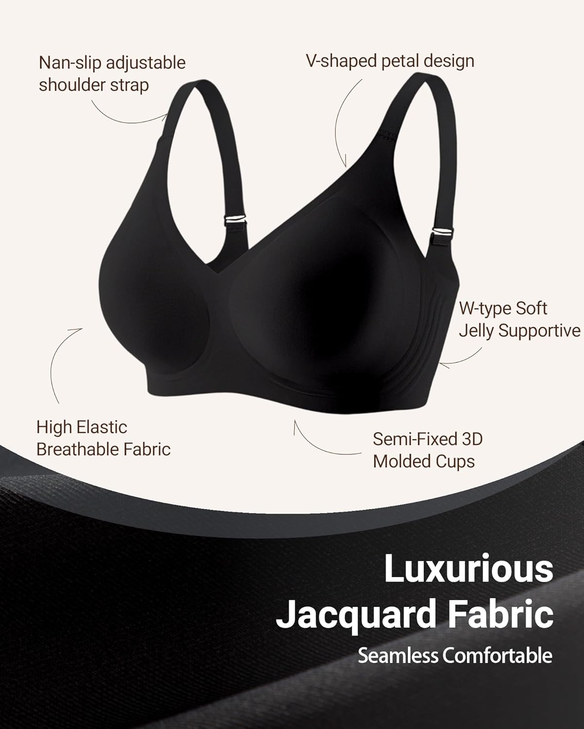 Gailife Smooth Wireless Jelly Bras for Women No Underwire Seamless Push Up Bra Full Coverage Soft Suppor Tshirt Bralettes - Image 5