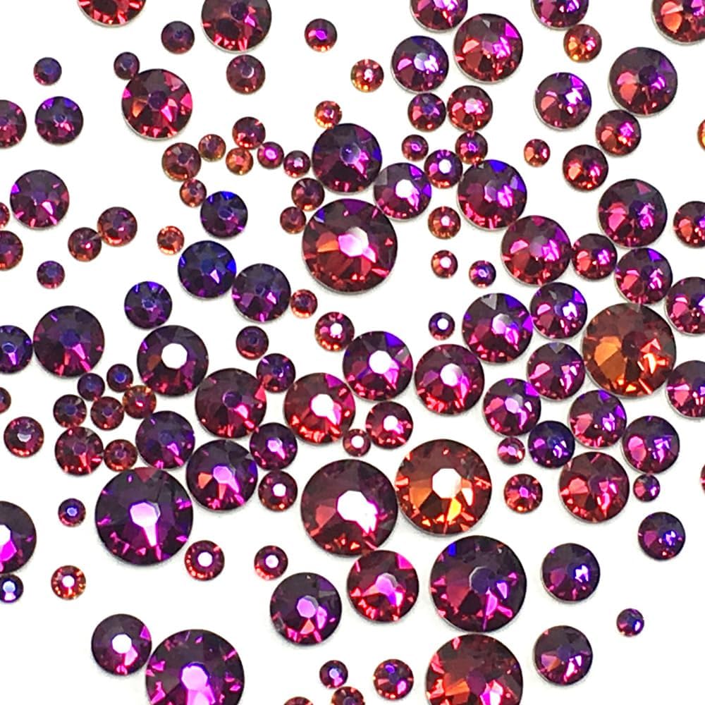 Crystal Volcano (001 VOL) 144 pcs Austrian 2058/2088 Crystal Flatbacks Rhinestones Nail Art Mixed with Sizes ss5, ss7, ss9, ss12, ss16, ss20, ss30 Made in Austria