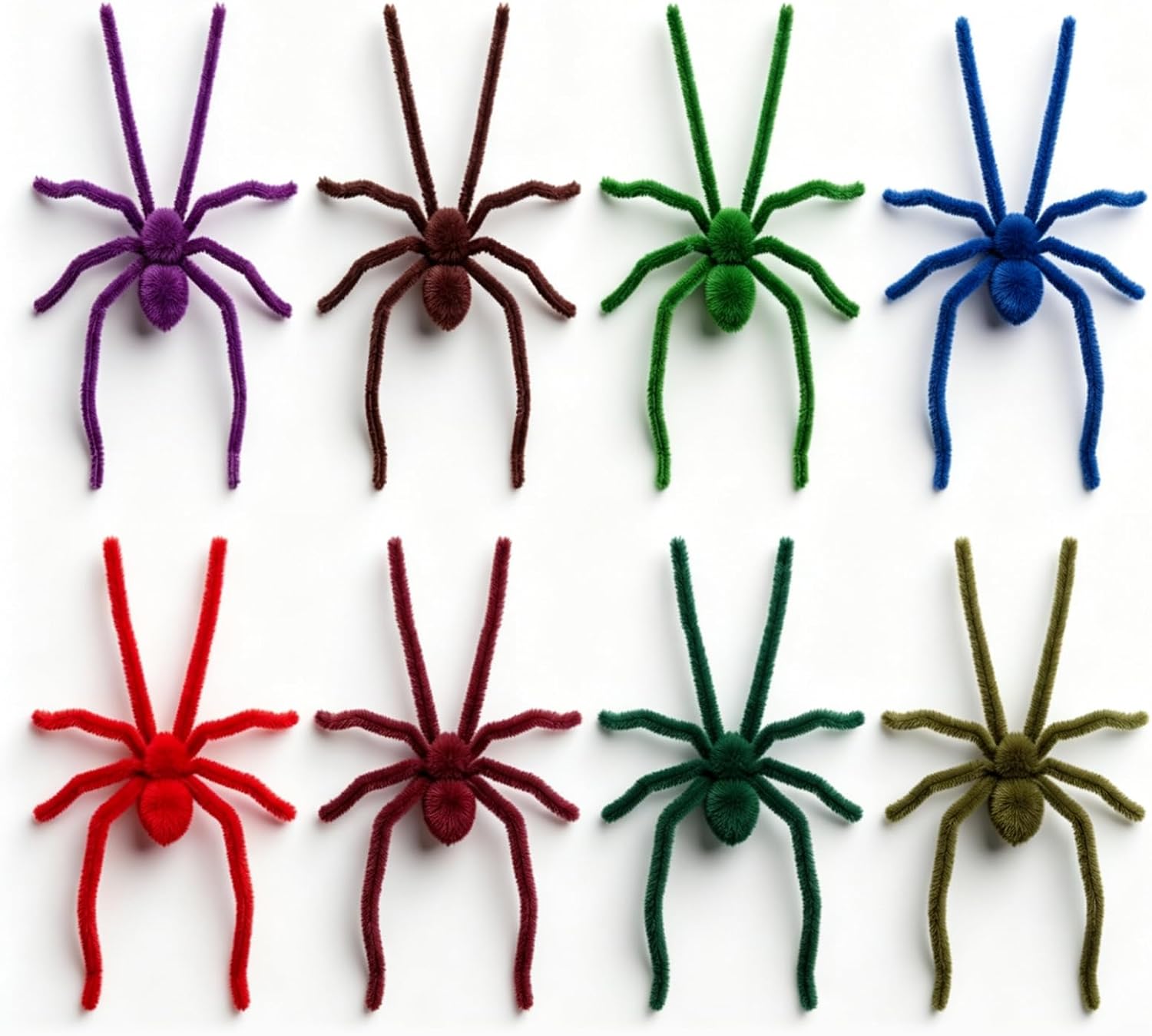 8PCS 3D Flocked Spider Fridge Magnets, Soft Fuzzy Realistic Spider Magnetic Decals – 8 Removable Colorful Pale Pastel Refrigerator Magnets for Car, Garage Door, Locker, Indoor Outdoor Decor