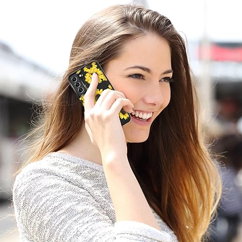 Miniatura 6 de LETO Funda para Galaxy S21 FE, funda de piel tipo cartera con diseño de flores de moda para niñas y mujeres, con ranuras para tarjetas, función