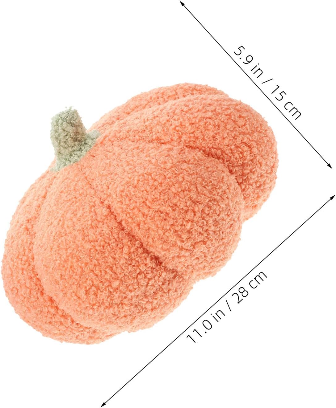 Simulated Pumpkin Pillow Plush 3D Pumpkin Cushion Fall Decorations Stuffed Throw Pillows Toy for Thanksgiving Christmas Halloween Bedroom Sofa Couch Supplies 28cm