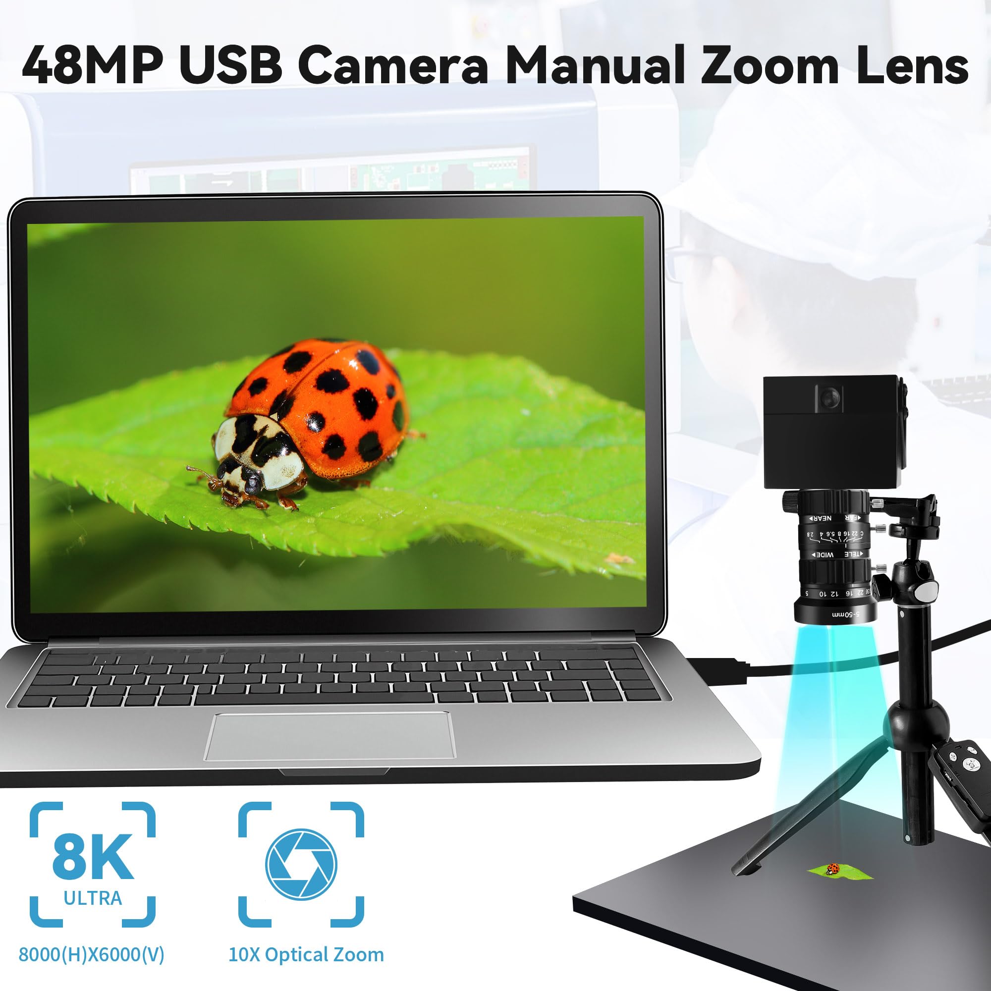 Amazon.co.jp: ELP 4800 万画素 USB カメラ 8K ウルトラ HD 5-50mm 10