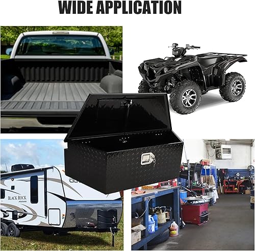 Miniatura 3 de Caja de lengua para remolque, caja de herramientas de aluminio, caja de remolque resistente con cerradura y llaves, para camioneta, RV, remolque (39