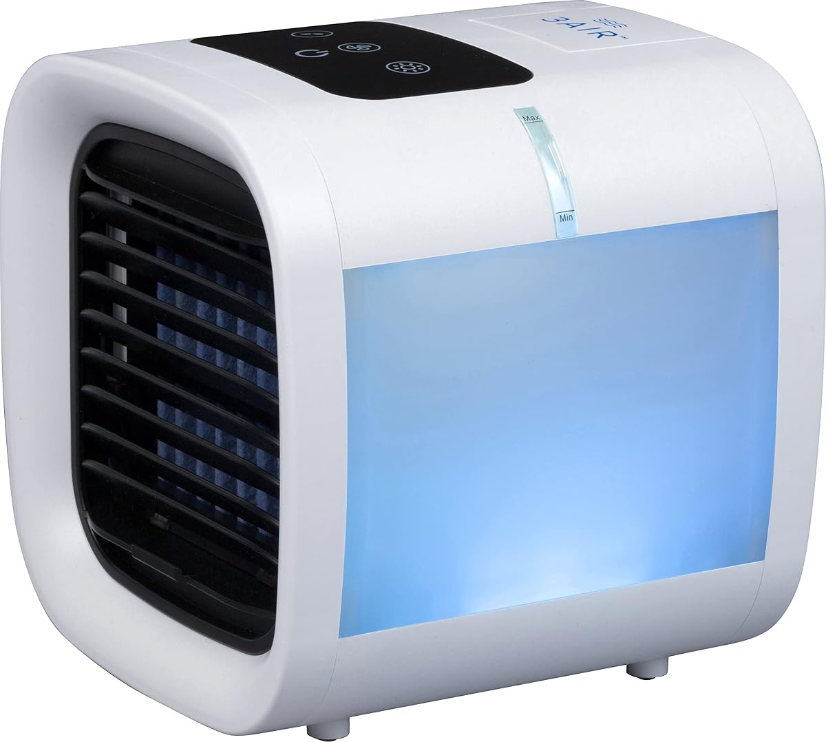 ENFRIAR | Enfriador de aire personal | Mini aire acondicionado evaporativo portátil | Ventilador de cinco velocidades | Señores de agua gemelos | Luz nocturna relajante | Tanque a prueba de fugas | Escritorio, mesita de noche, encimeras, tienda de campaña, R/V