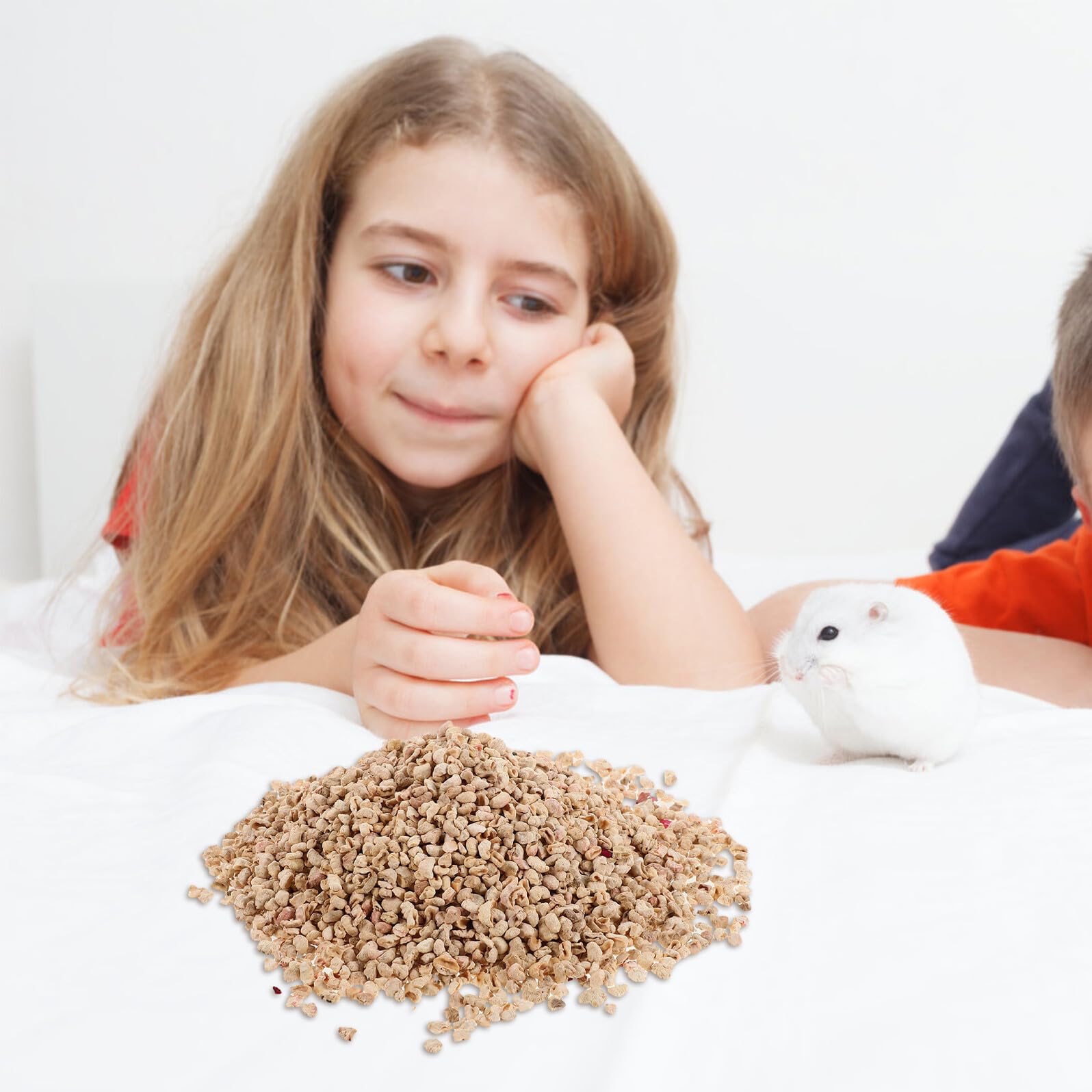1000g Lettiera di Mais per Criceti da Lettiera per Piccoli Animali Assorbe umidità Facile da Pulire per Gabbie di Animali Domestici Colore Casuale