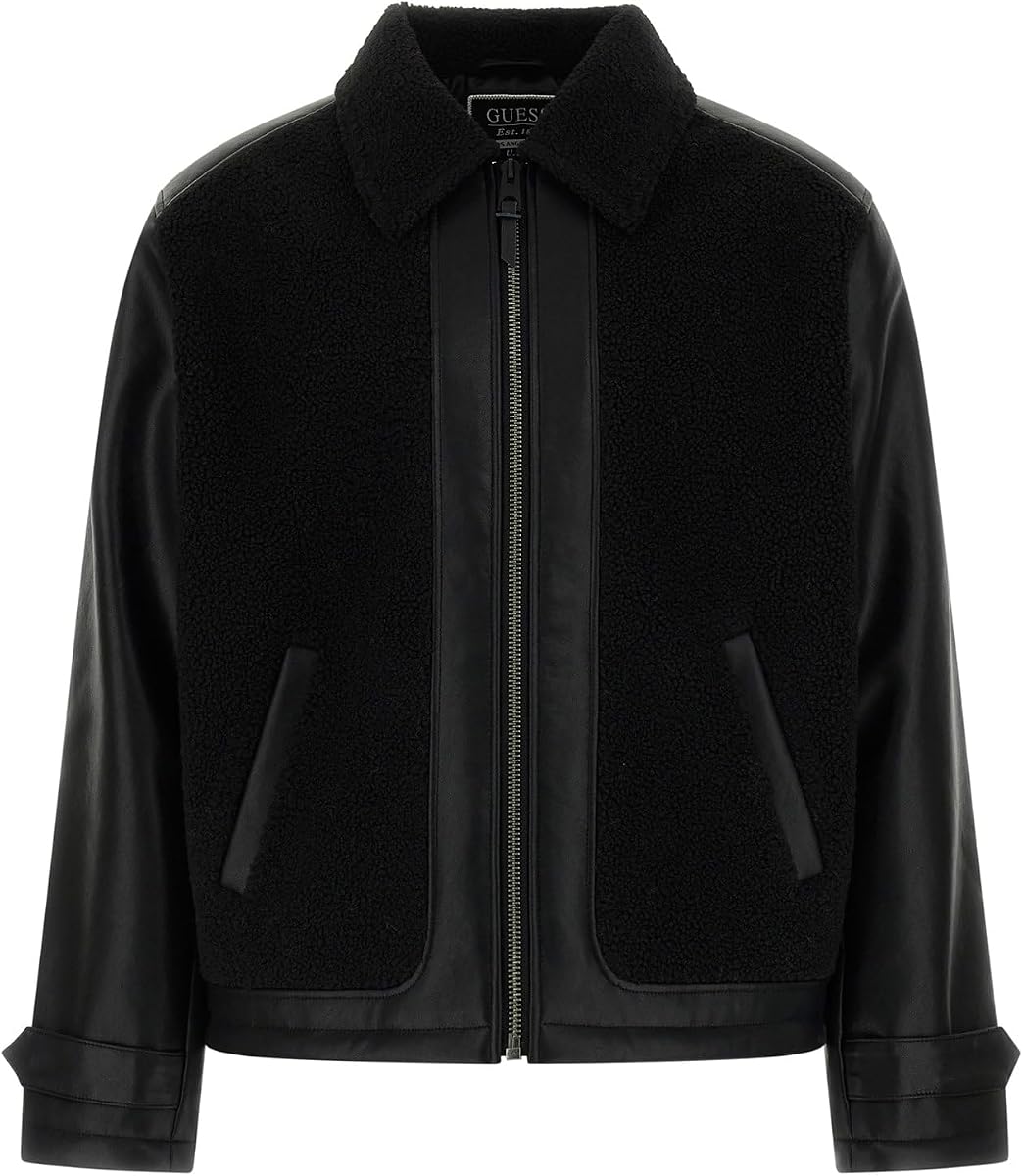 GUESS Men's Ren Bonded Faux Sherpa Jacket