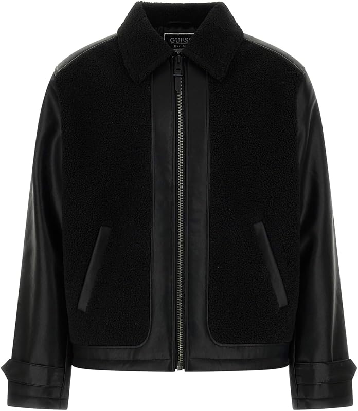 GUESS Men's Ren Bonded Faux Sherpa Jacket