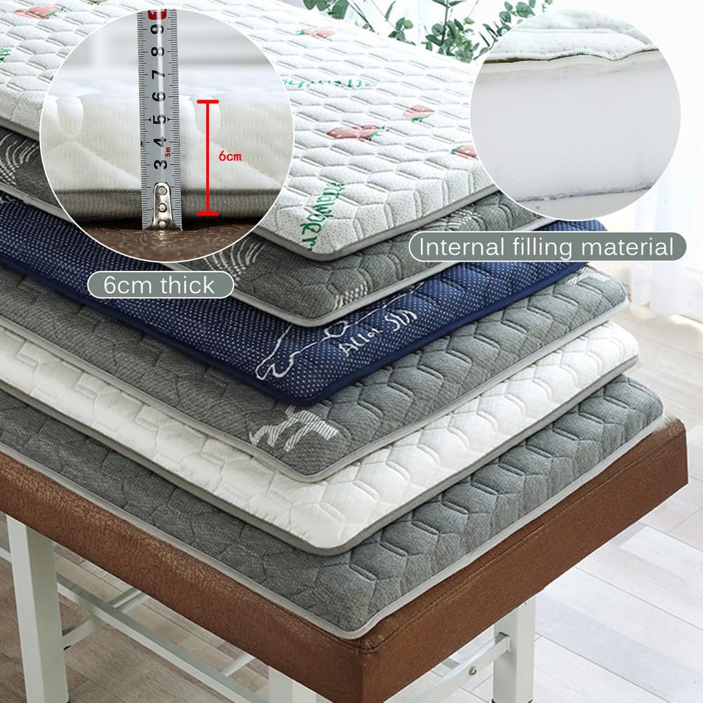 Greyb,185 * 70cm(R), 6Cm Memory Foam Massage Table Mattress Topper with Face Hole Lash Bed Topper with Elastic Band Anti Slip Spa Bed Pad for Tattoo Table Beauty Salon Bed Square/Round Head