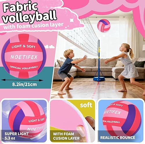 Miniatura 5 de Pelota de voleibol suave, tela súper suave, para práctica en interiores, segura y silenciosa, para niños, jóvenes, principiantes, juegos de práctica