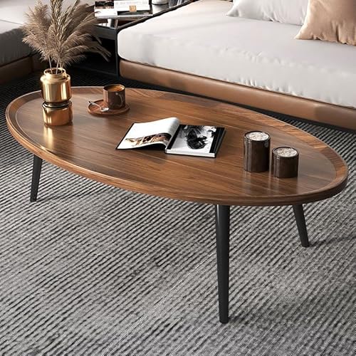 Craftthink Coffee Table, Modern Small Coffee Table With 3 Legs, Wooden Cocktail Table Farmhouse Retro Accent Center Table Side End Table For Living Room Easy Assembly, Brown 15" H X 31.5" L X 21.5" W #TOP2