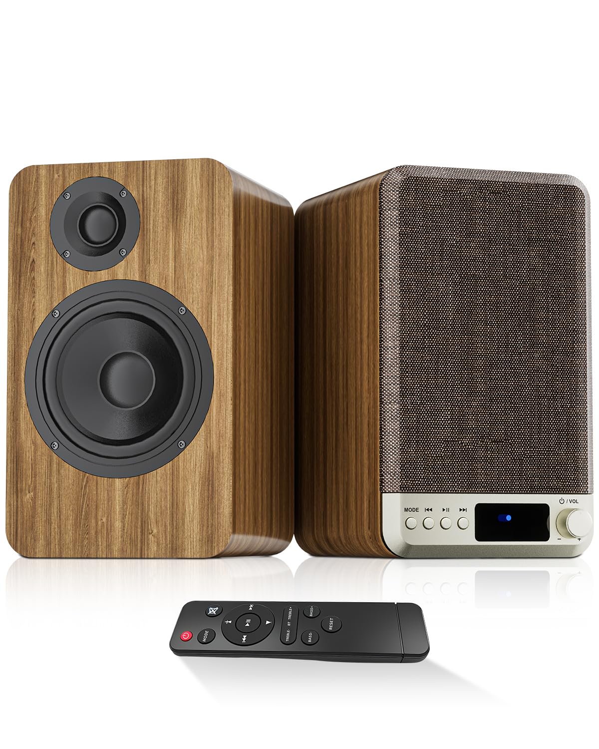 Active Bookshelf Speakers for Vinyl Record Player, 3.5 Inch Woofer