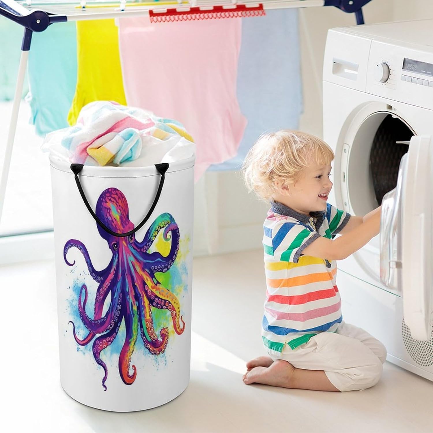 Dirty Clothes Basket Extra Large 110l Open Top Laundry Hamper With Portable Carry Handles, Foldable Waterproof Clothes Basket Spacious Laundry Bag For Bedroom Bathroom Laundry Room Dorm