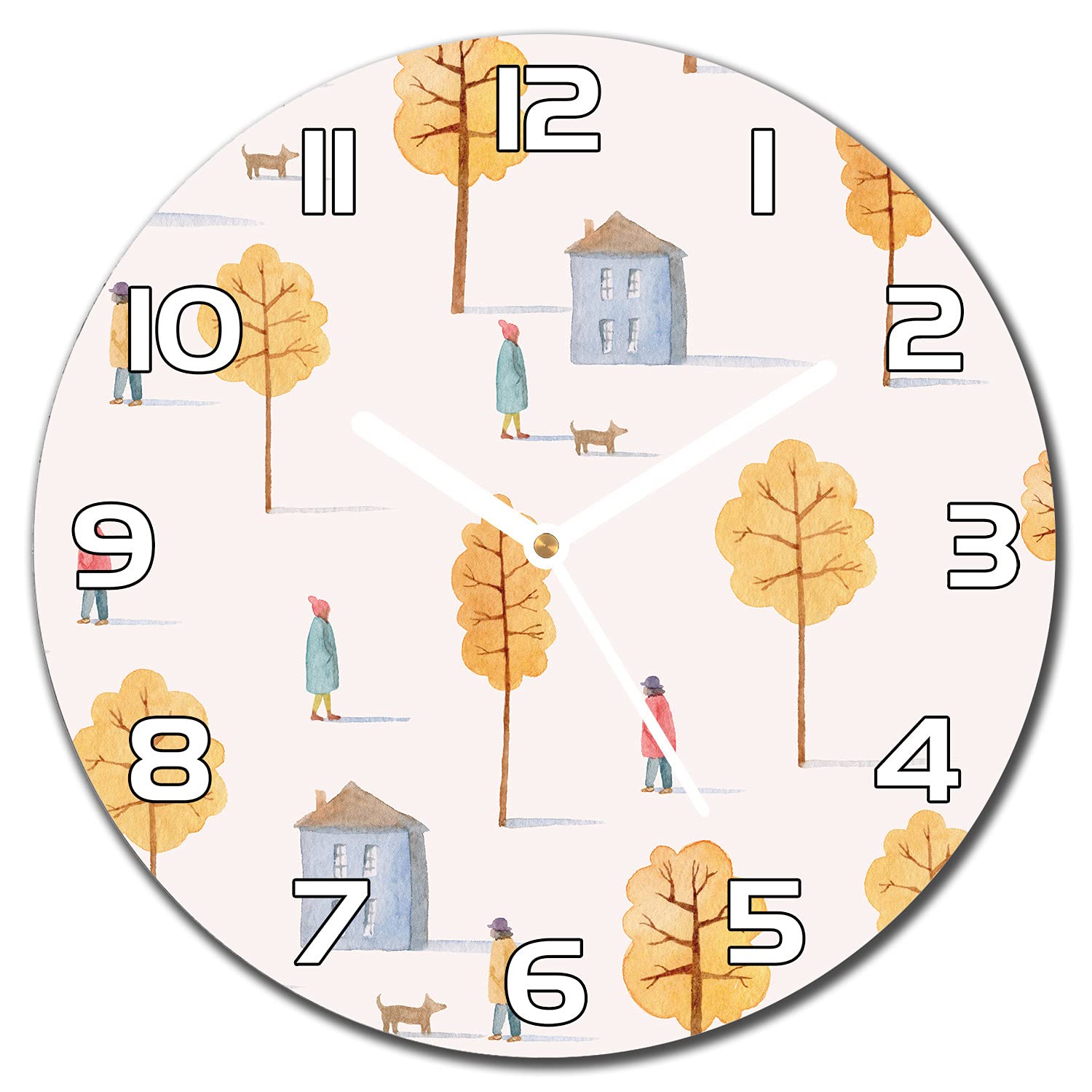 Horloge en verre de sécurité Coloray 30 cm aux aiguilles blanches contrastées