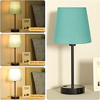 Vista 7 de Acaxin Juego de 4 lámparas de noche para dormitorios, lámpara de mesa con 3 modos de color, lámpara pequeña con puerto de carga USB C+A y salida