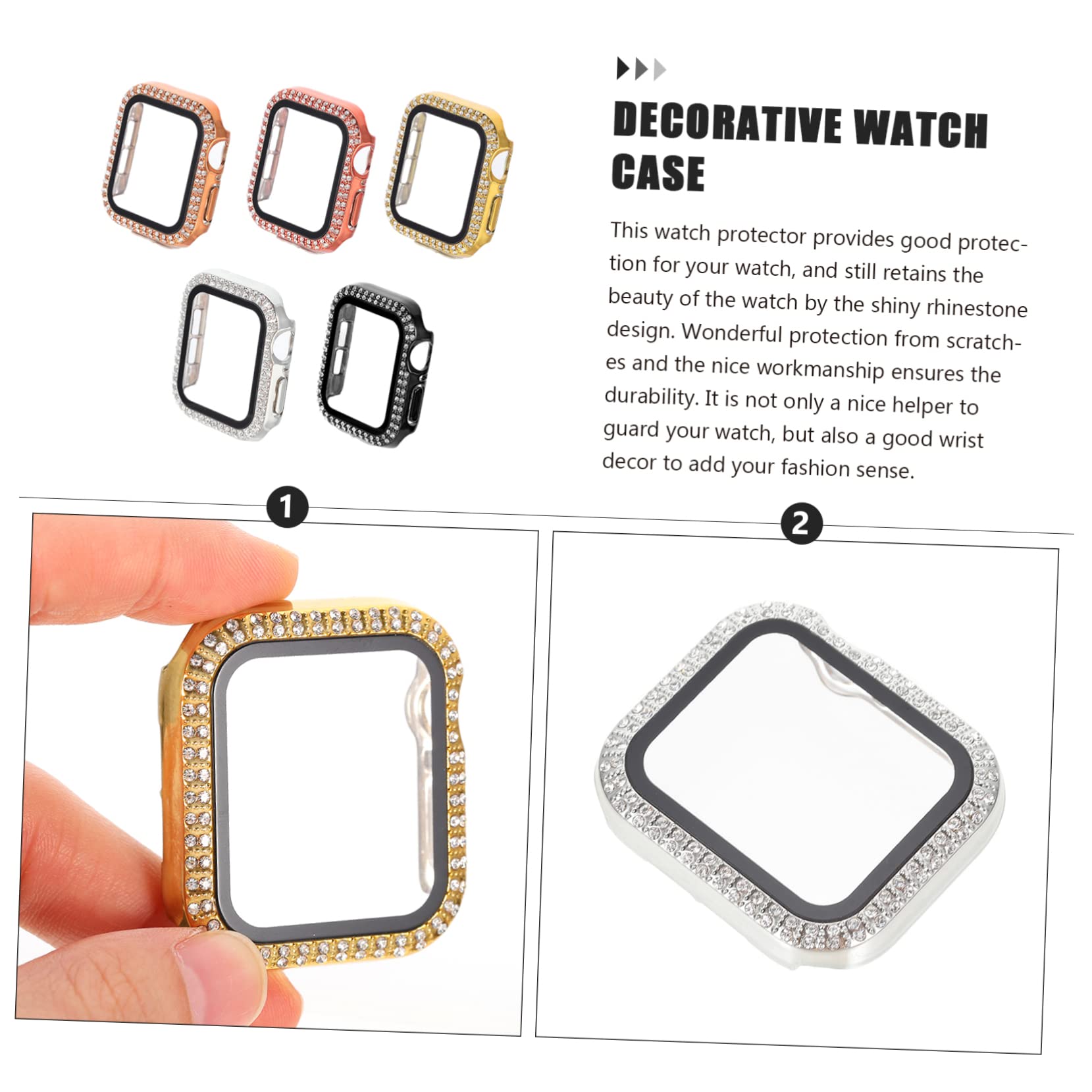 Housoutil Lot De 4 Coques De Montre en Film Trempé Résistantes Aux Rayures Faciles À Utiliser 5 Pièces X 4