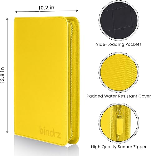 Miniatura 3 de bindrz Carpeta con cremallera para tarjetas coleccionables  Carpeta de tarjetas premium de 9 bolsillos para 360 tarjetas con funda, bolsillos