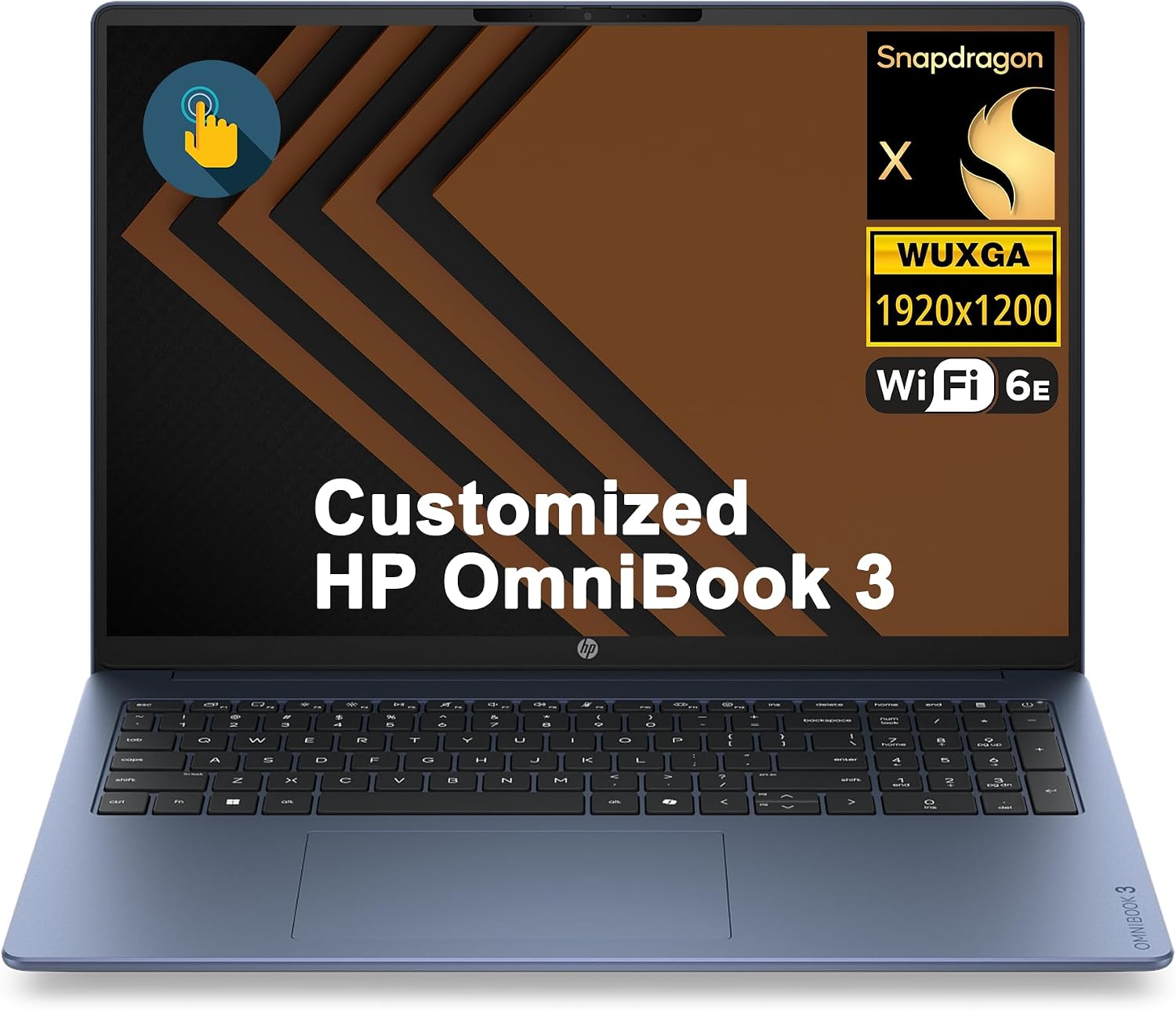 iCarp Customized Laptop Made with HP OmniBook 3 Laptop 14" WUXGA Touch Snapdragon X 8-core (Up to 45 Tops) 16GB RAM 256GB/512GB/1TB/2TB SSD for Creator Designer Business Professional Win11
