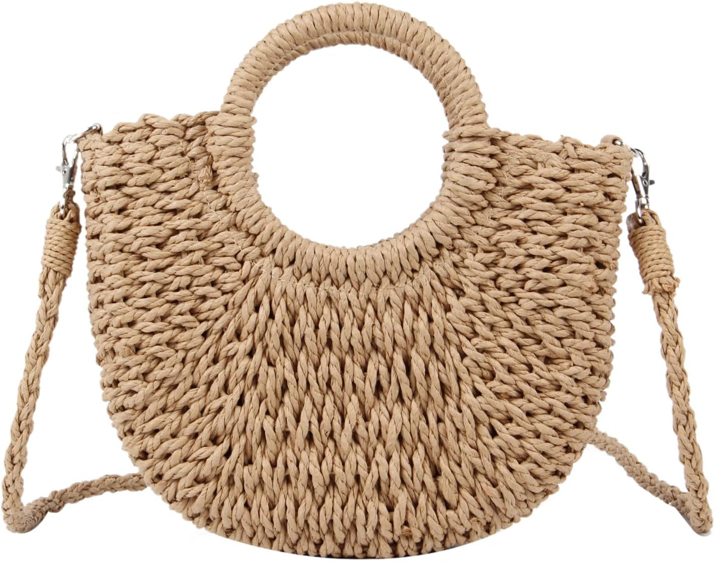 Freie Liebe Small Straw Purses Beach Woven Tote Bags for Women Summer Rattan Crossbody Bags Top Handle Handbags