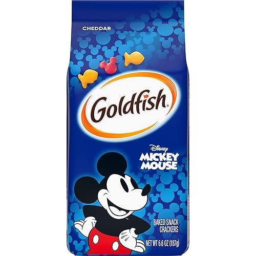 PEPPERIDGE FARM Disney Mickey Mouse Cheddar Crackers, galletas de aperitivos, bolsa de 6.6 onzas