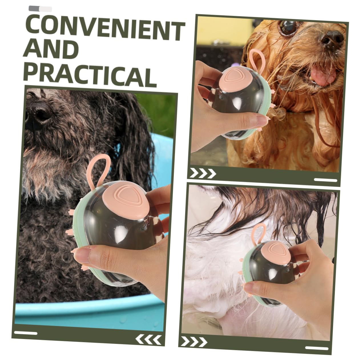 Kisangel 5piezas Cepillo De Baño Reutilizable Para Mascotas Cepillo De Masaje Para Perros y Gatos Herramienta De Limpieza Ecológica y Resistente