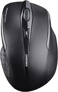 CHERRY MW 3000, Kabellose Ergonomische Maus für Rechtshänder, Schwarz