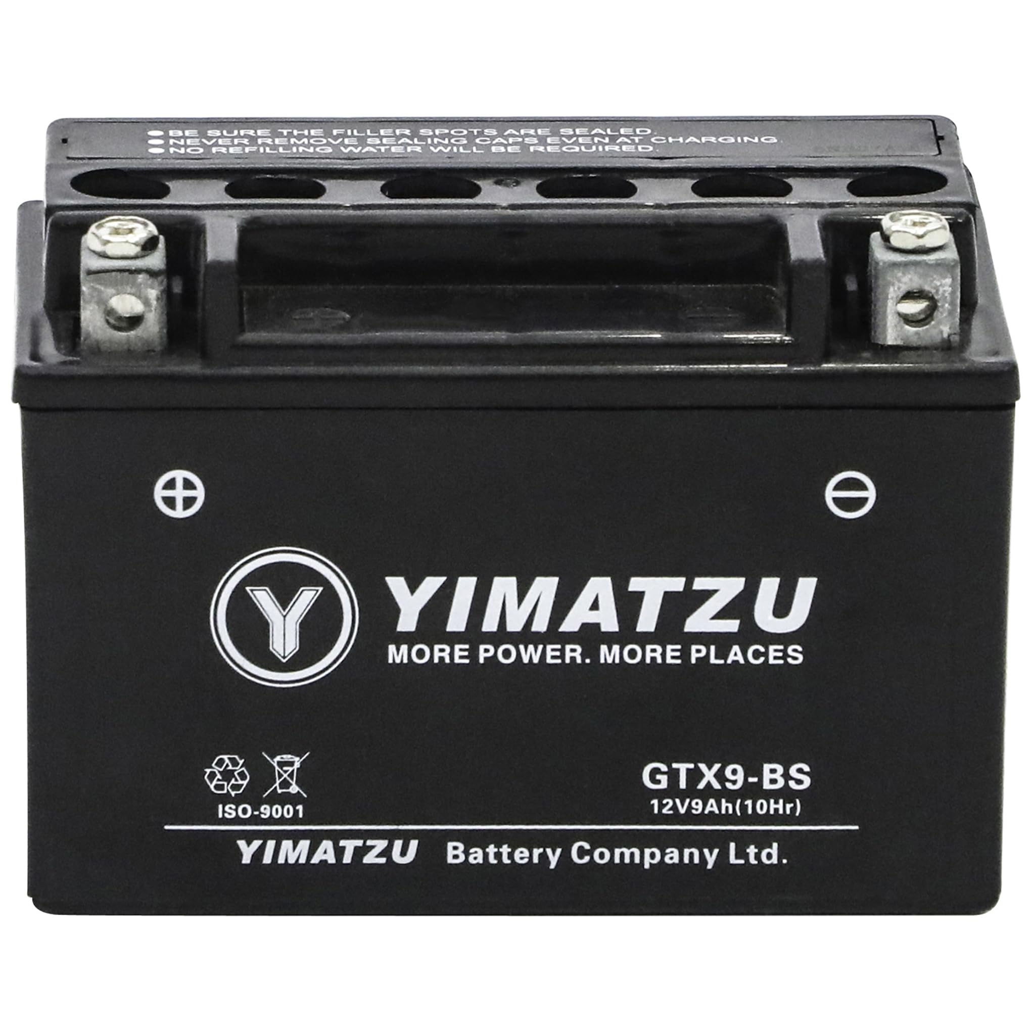 Yimatzu GTX9-BS Powersports Battery with Electrolyte Pack – 190